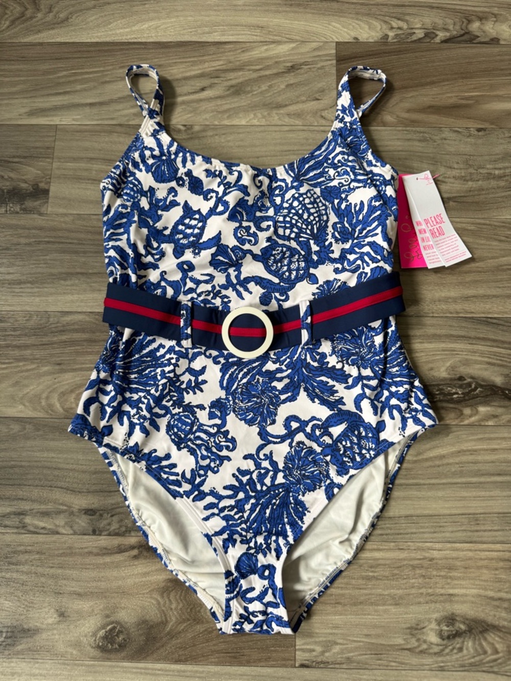 Lily Pulitzer Vevina One Piece in Deeper Coconut Ride With Me Swimsuit Size 10